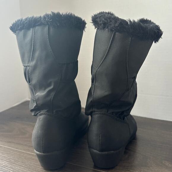 Walkables Comfort Shoes Black Front Zip Lined Winter Heel Boots Size 9 - Picture 5 of 12